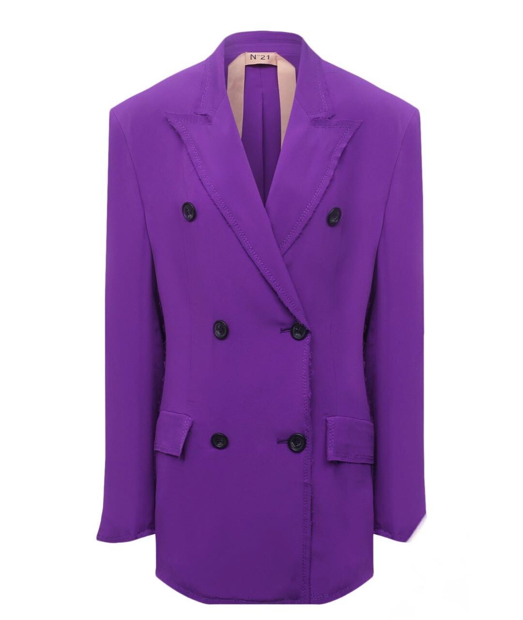 №21 Фиолетовый ацетатный костюм с брюками, фото 1