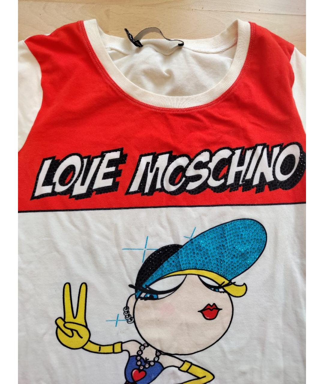 LOVE MOSCHINO Мульти хлопковая футболка, фото 4