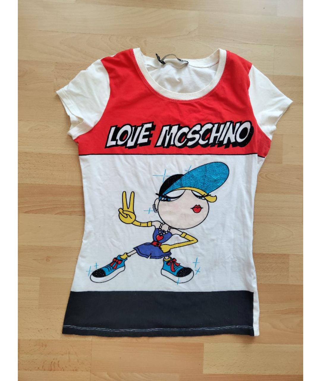 LOVE MOSCHINO Мульти хлопковая футболка, фото 5