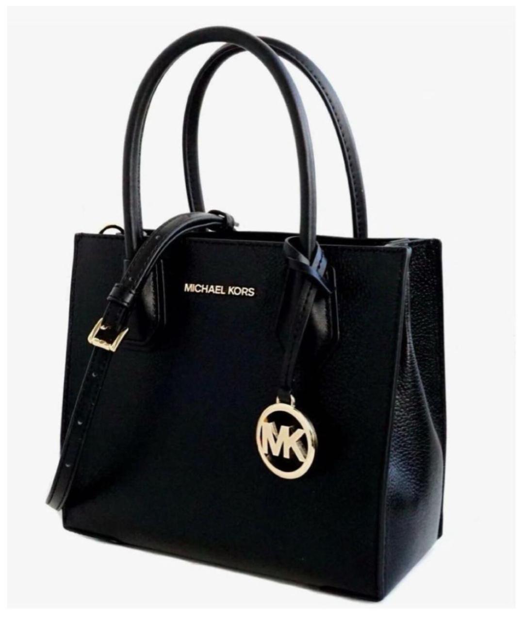 MICHAEL MICHAEL KORS Черная кожаная сумка с короткими ручками, фото 2