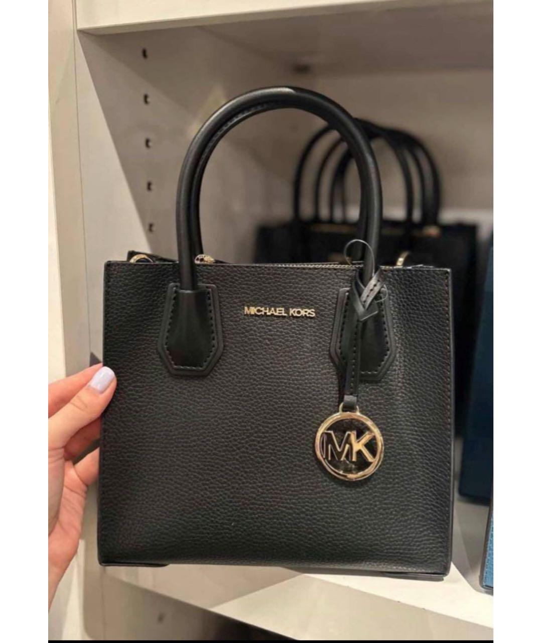 MICHAEL MICHAEL KORS Черная кожаная сумка с короткими ручками, фото 8