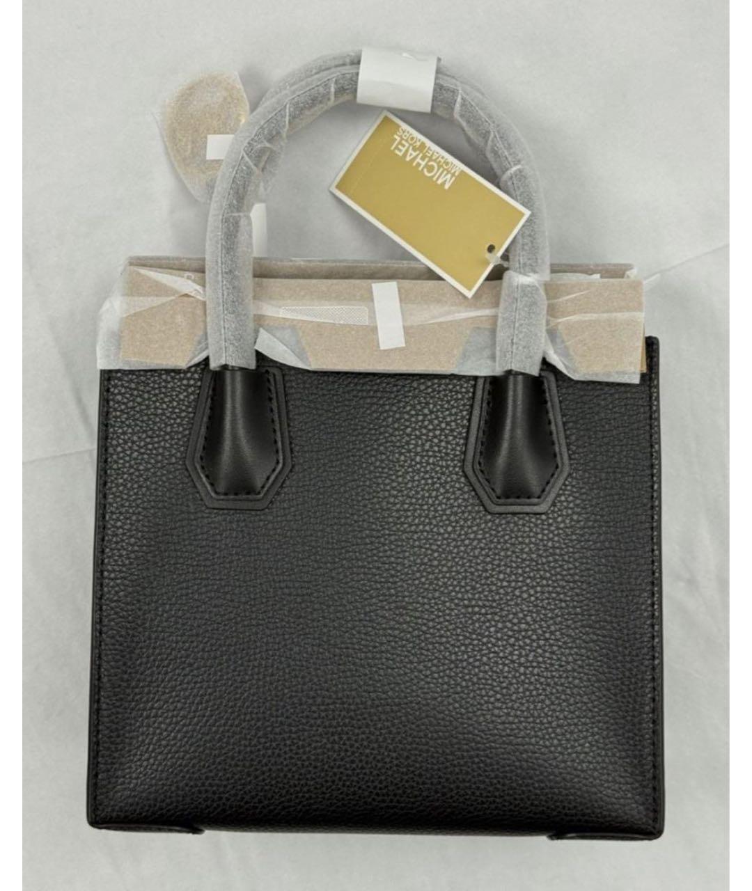 MICHAEL MICHAEL KORS Черная кожаная сумка с короткими ручками, фото 3