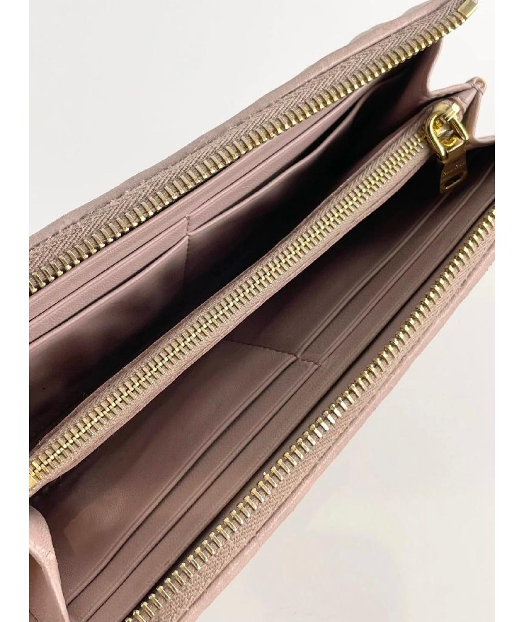 MIU MIU Розовый кожаный кошелек, фото 4