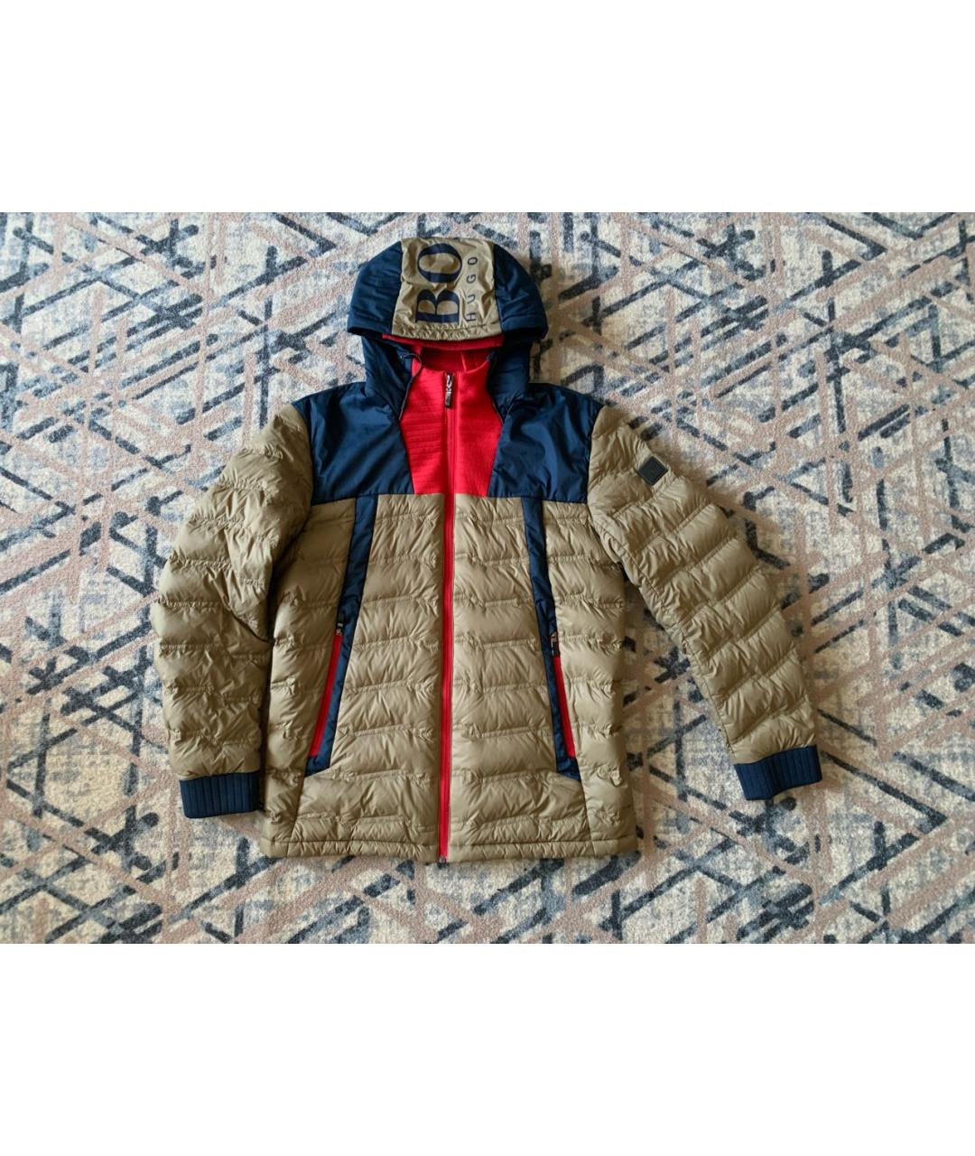 HUGO BOSS Горчичный полиэстеровый пуховик, фото 8