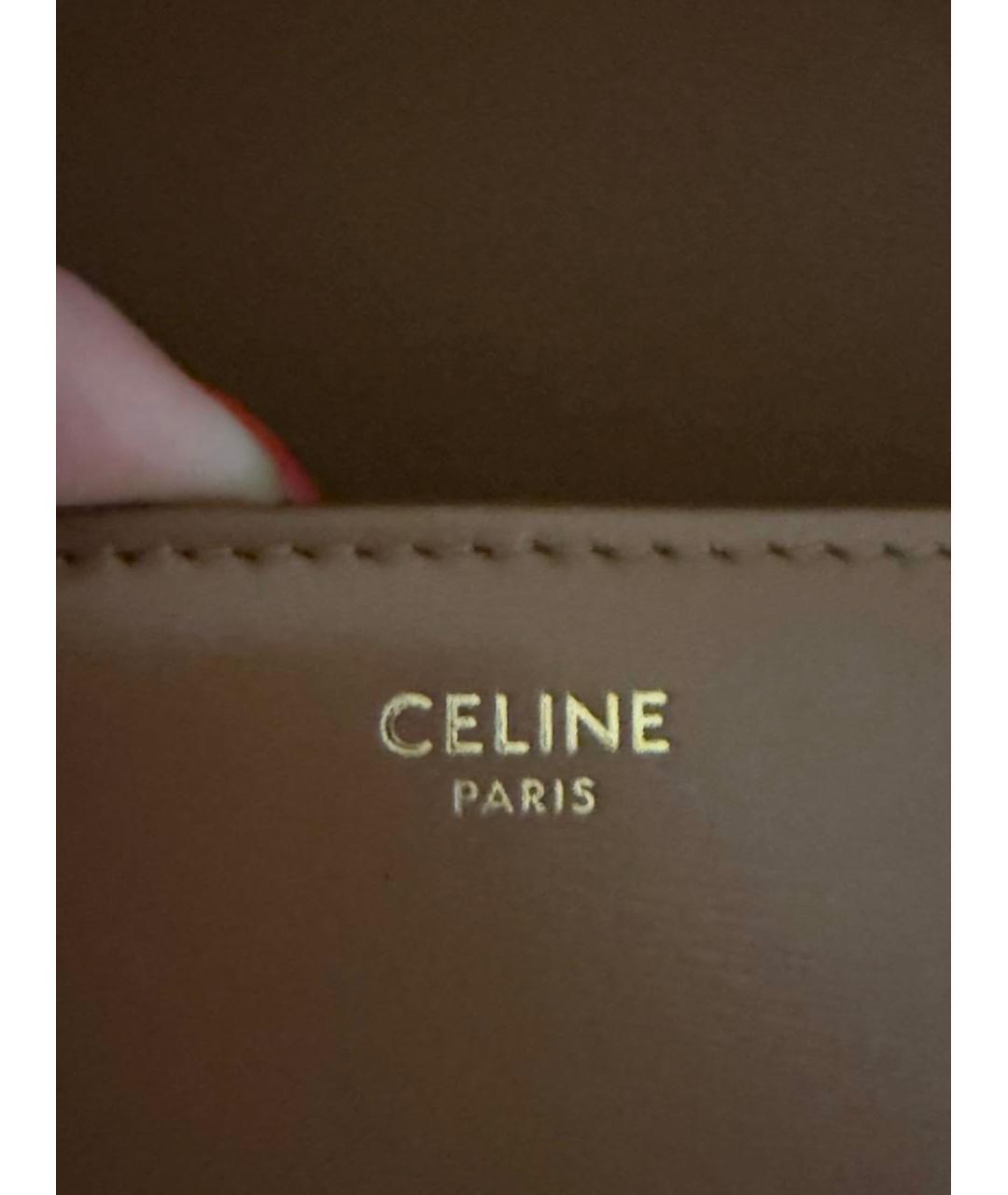 CELINE Коричневая кожаная сумка через плечо, фото 6