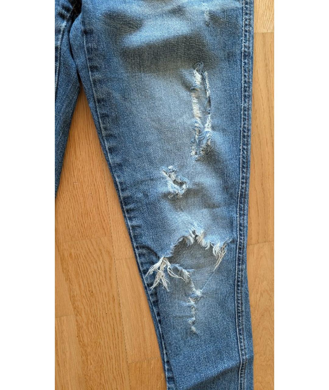 DOLCE&GABBANA Голубые хлопковые джинсы слим, фото 3