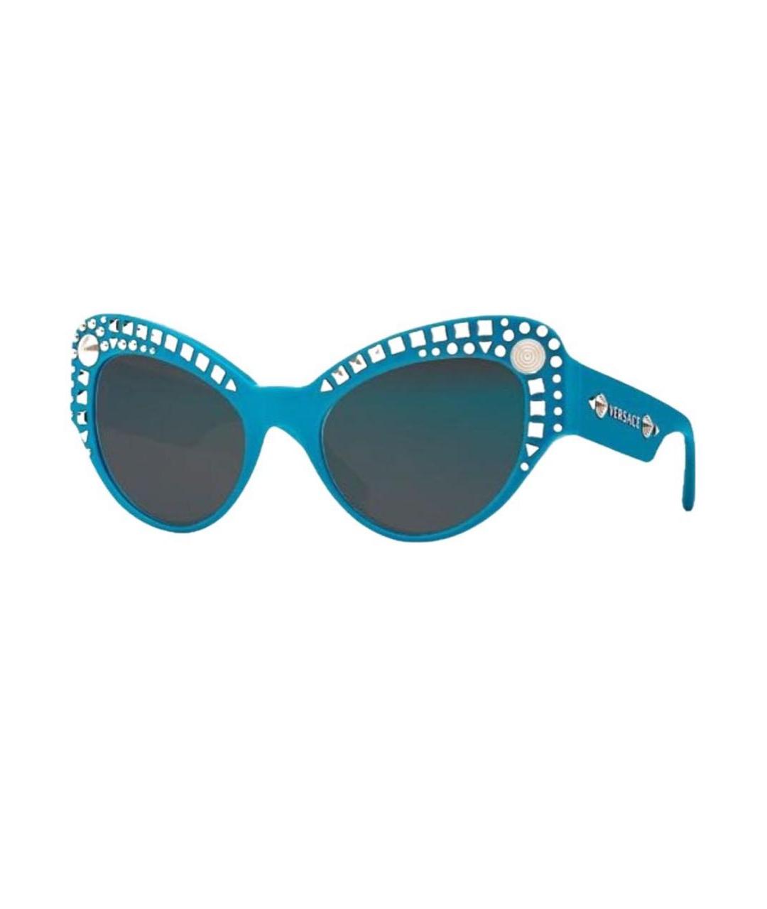 VERSACE Бирюзовые пластиковые солнцезащитные очки, фото 4