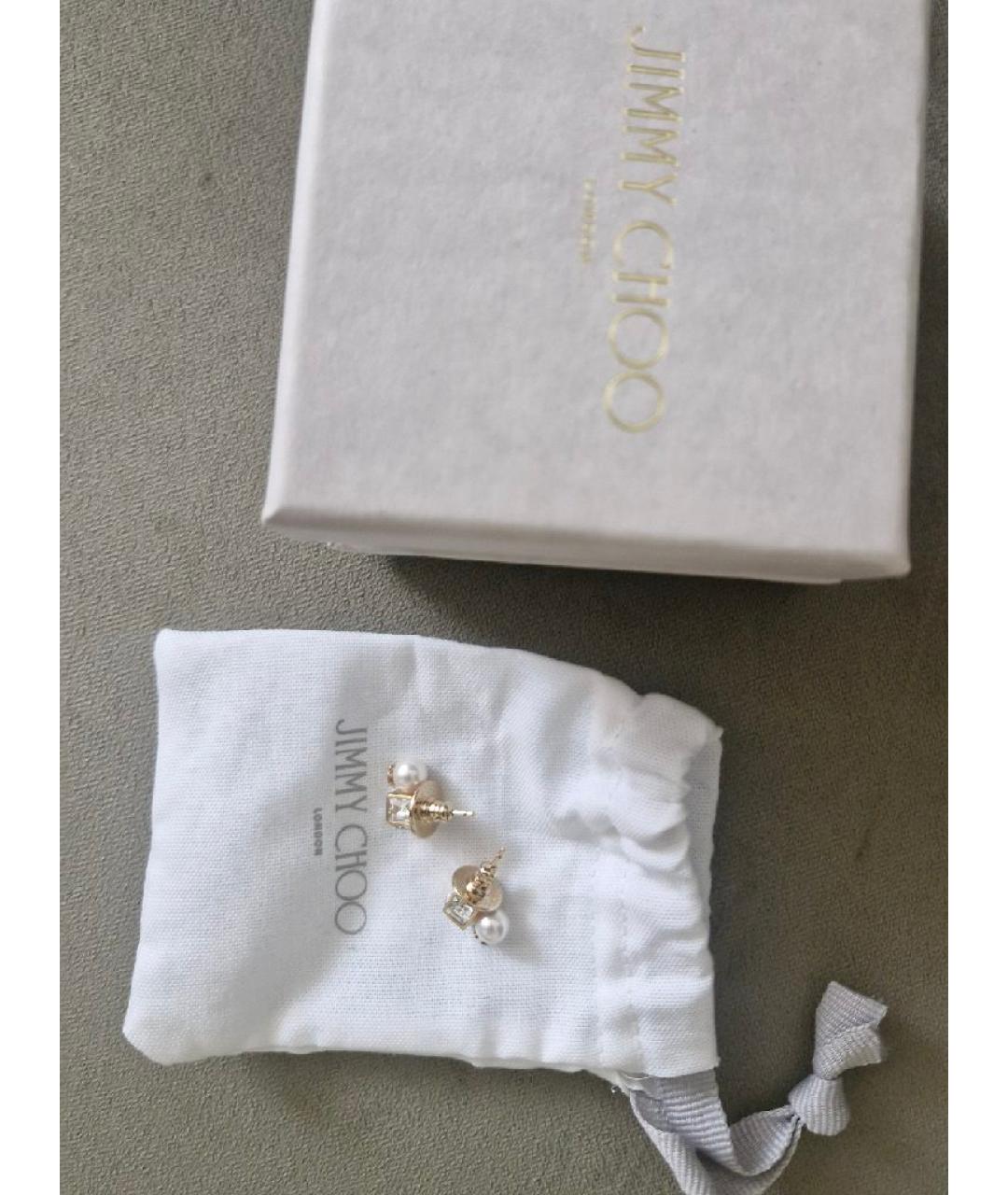 JIMMY CHOO Золотые металлические серьги, фото 3