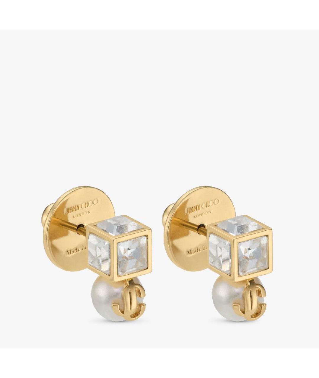 JIMMY CHOO Золотые металлические серьги, фото 6