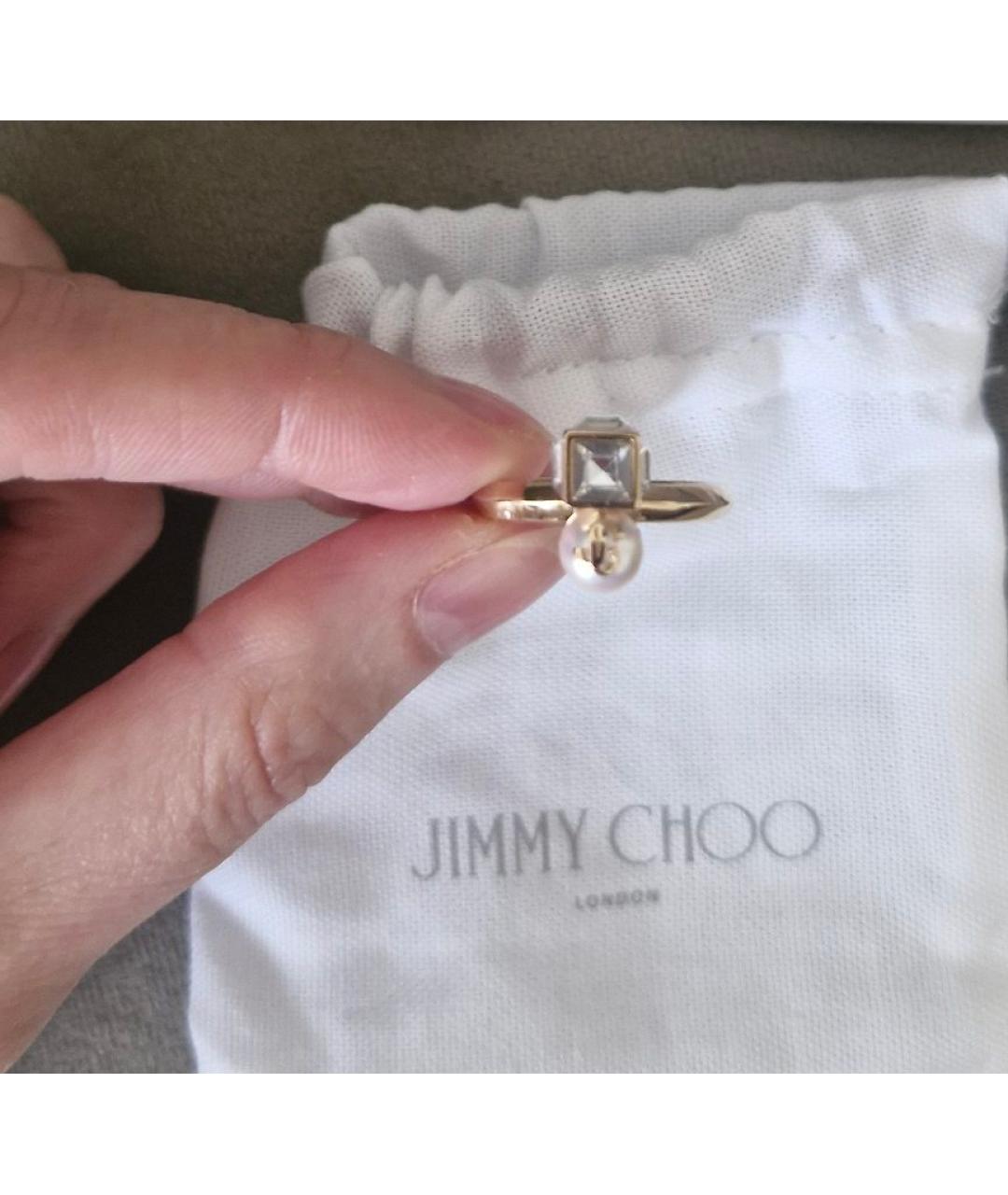 JIMMY CHOO Золотое металлическое кольцо, фото 3