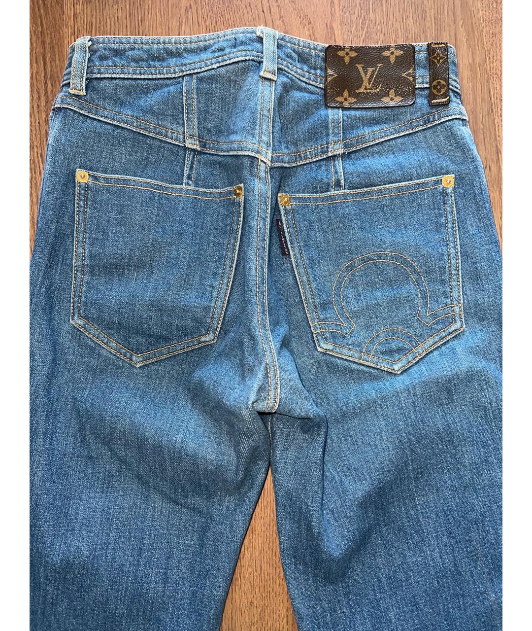 LOUIS VUITTON Синие хлопковые джинсы слим, фото 3