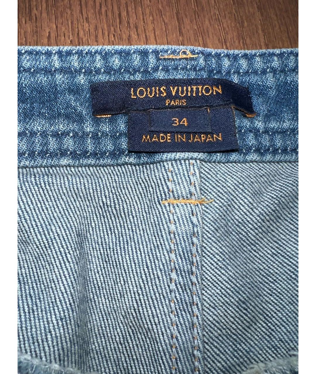 LOUIS VUITTON Синие хлопковые джинсы слим, фото 5