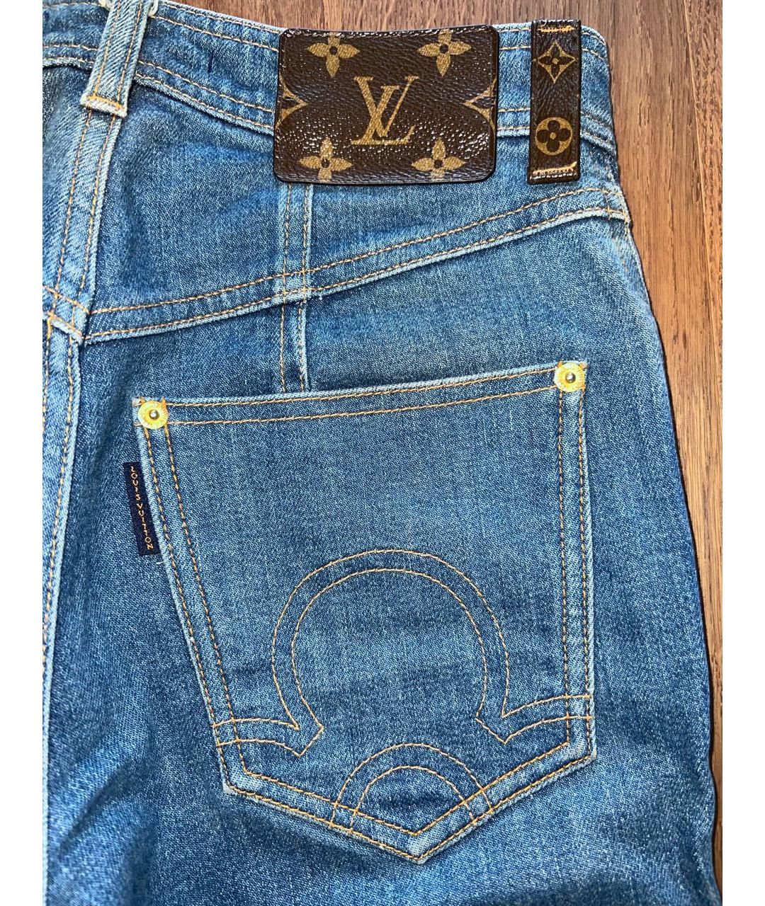 LOUIS VUITTON Синие хлопковые джинсы слим, фото 4