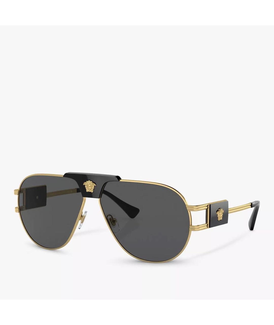 VERSACE Черные металлические солнцезащитные очки, фото 9