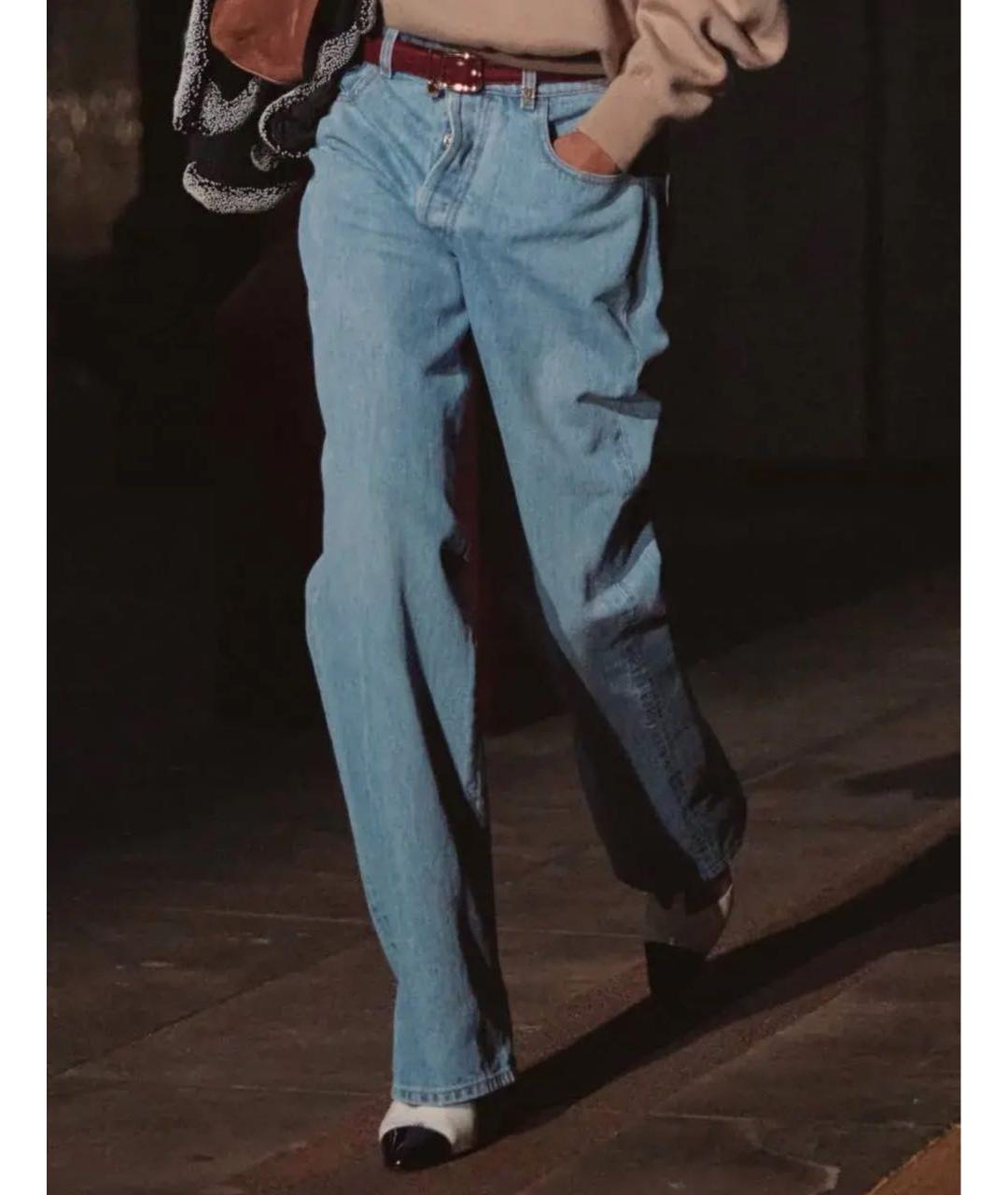 CHANEL Голубые хлопковые прямые джинсы, фото 3