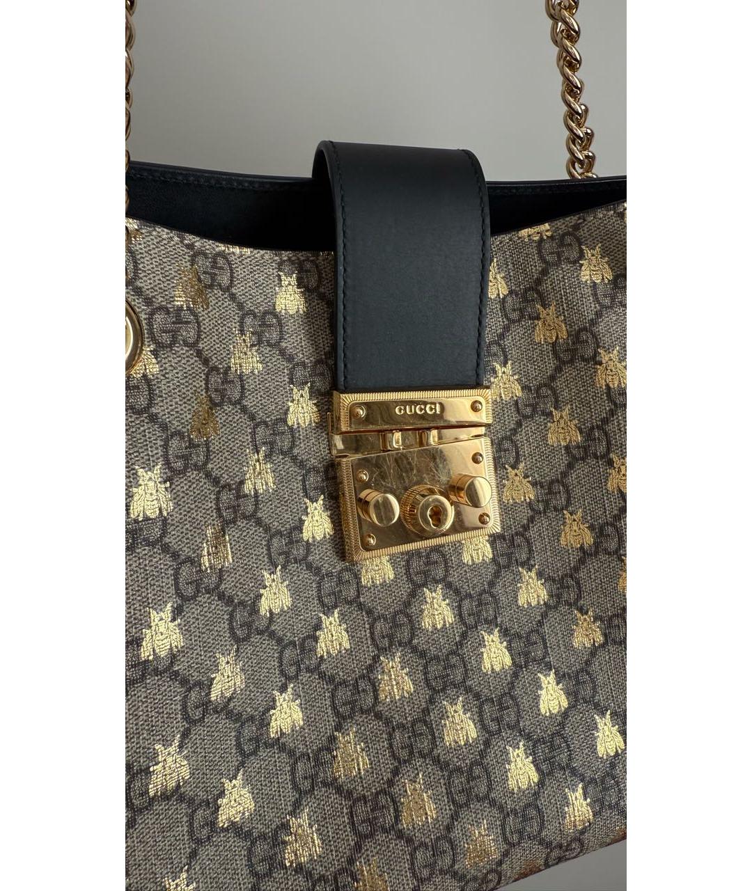 GUCCI Бежевая канва сумка с короткими ручками, фото 3