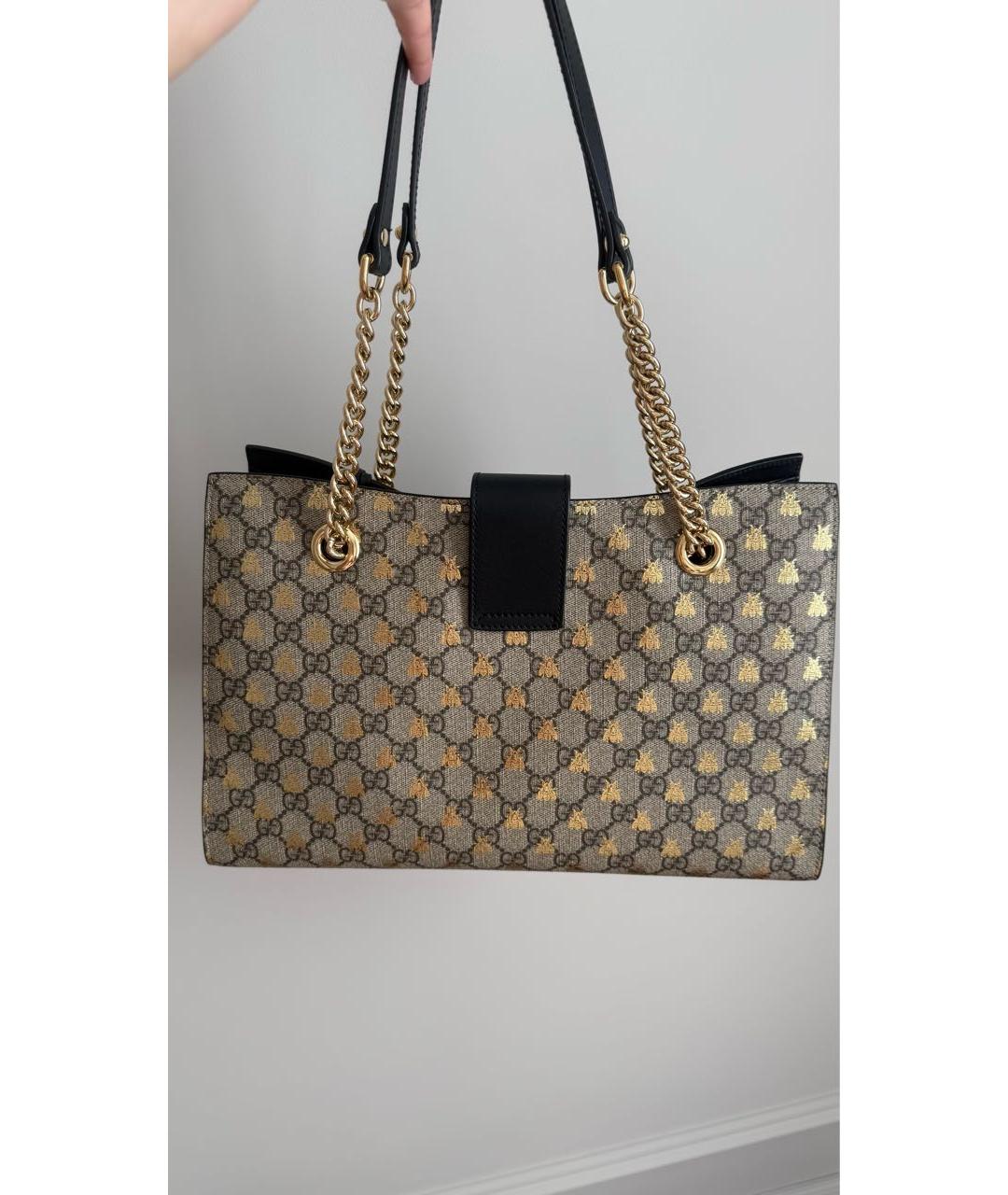 GUCCI Бежевая канва сумка с короткими ручками, фото 2