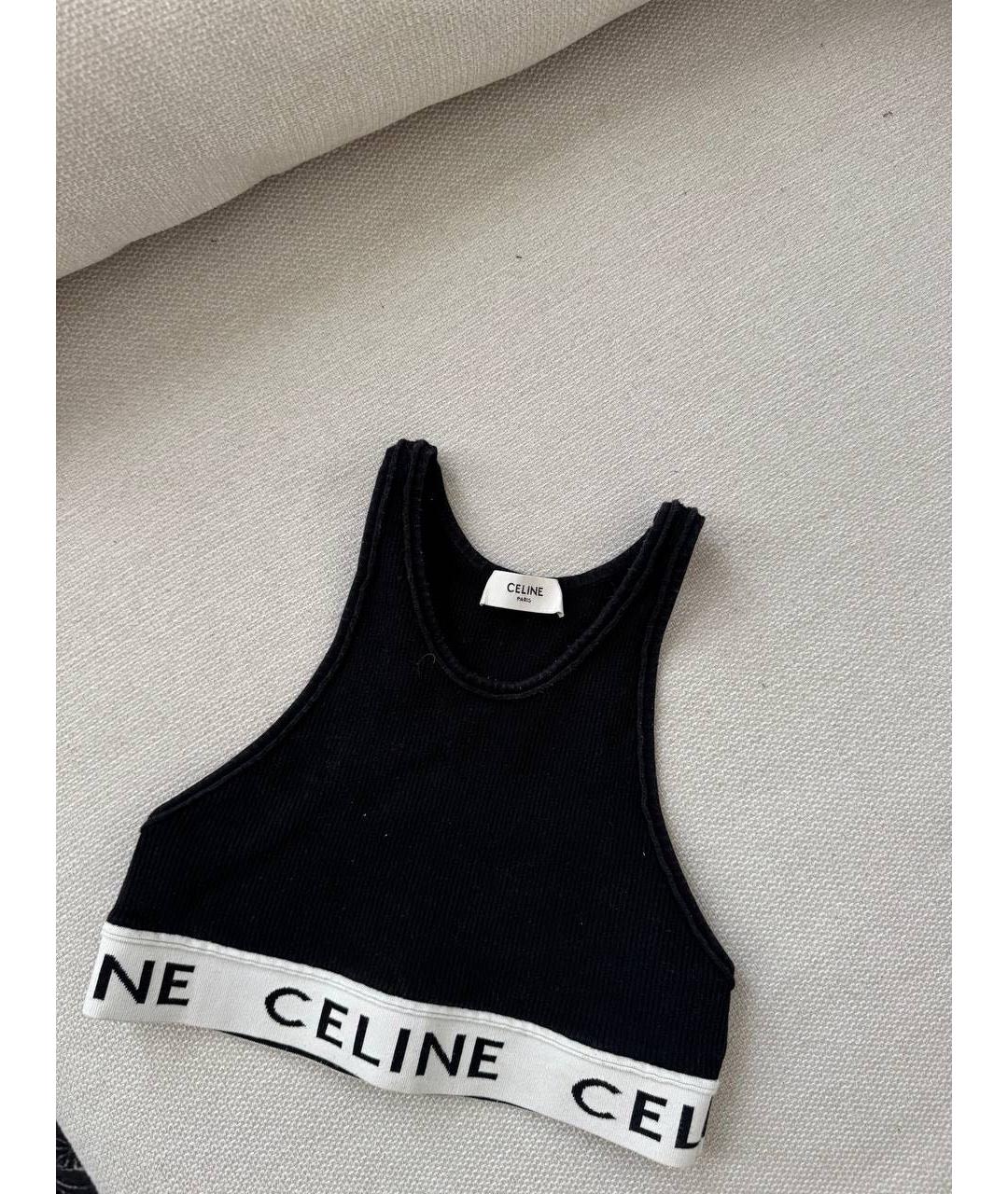 CELINE Черная майка, фото 5