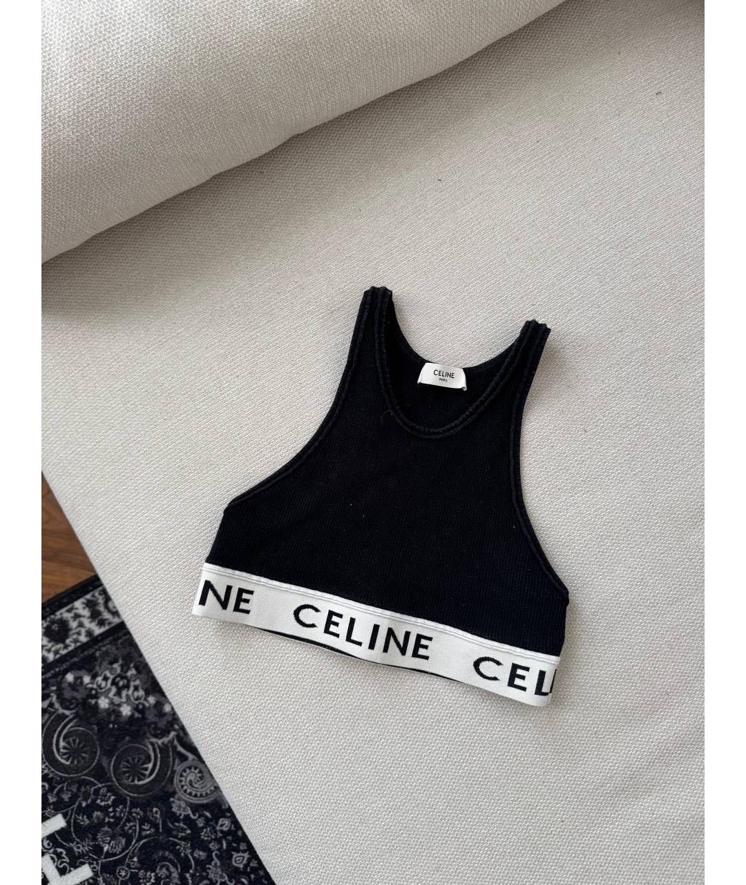 CELINE Черная майка, фото 2
