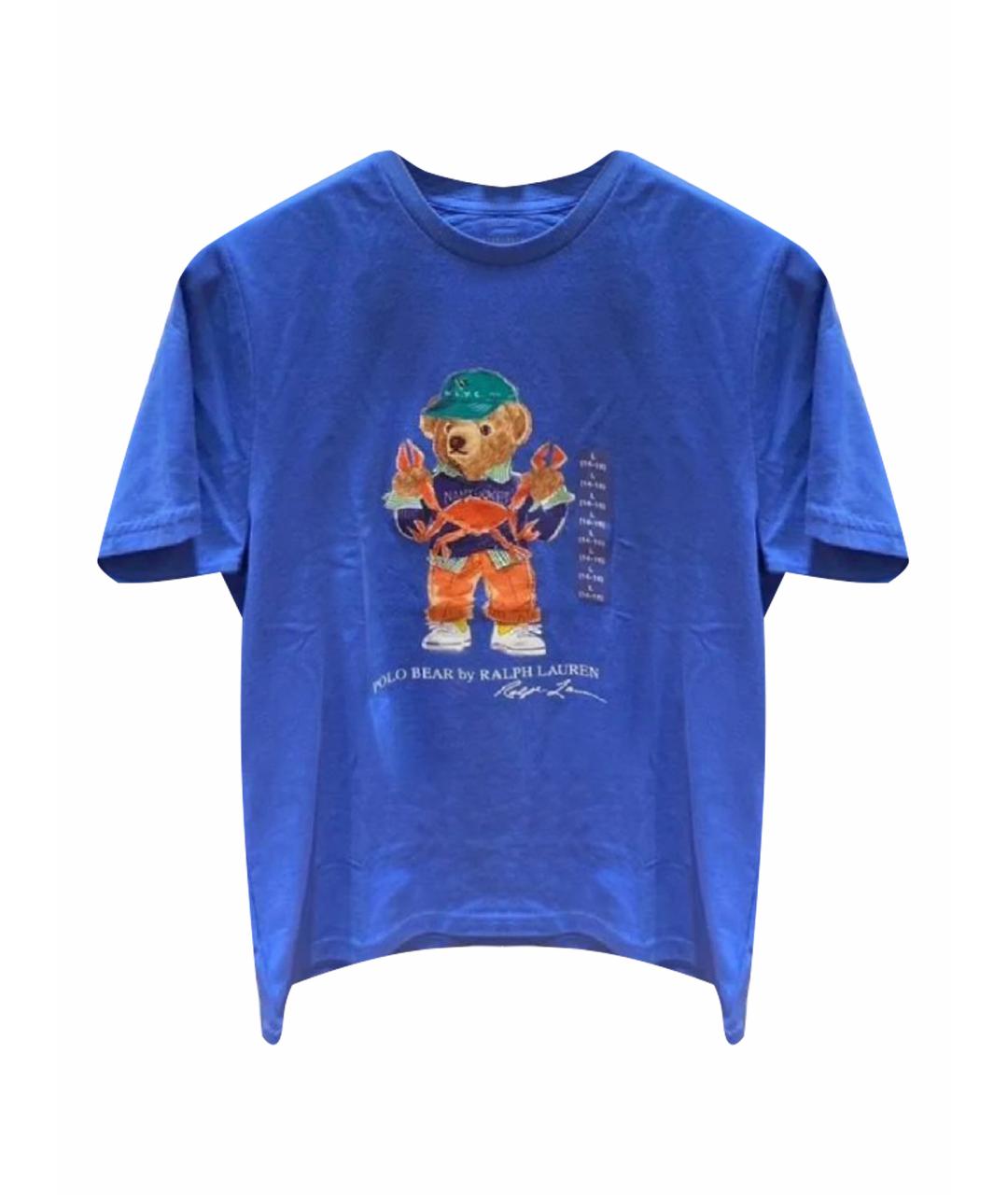 POLO RALPH LAUREN Синяя хлопковая детская футболка, фото 1