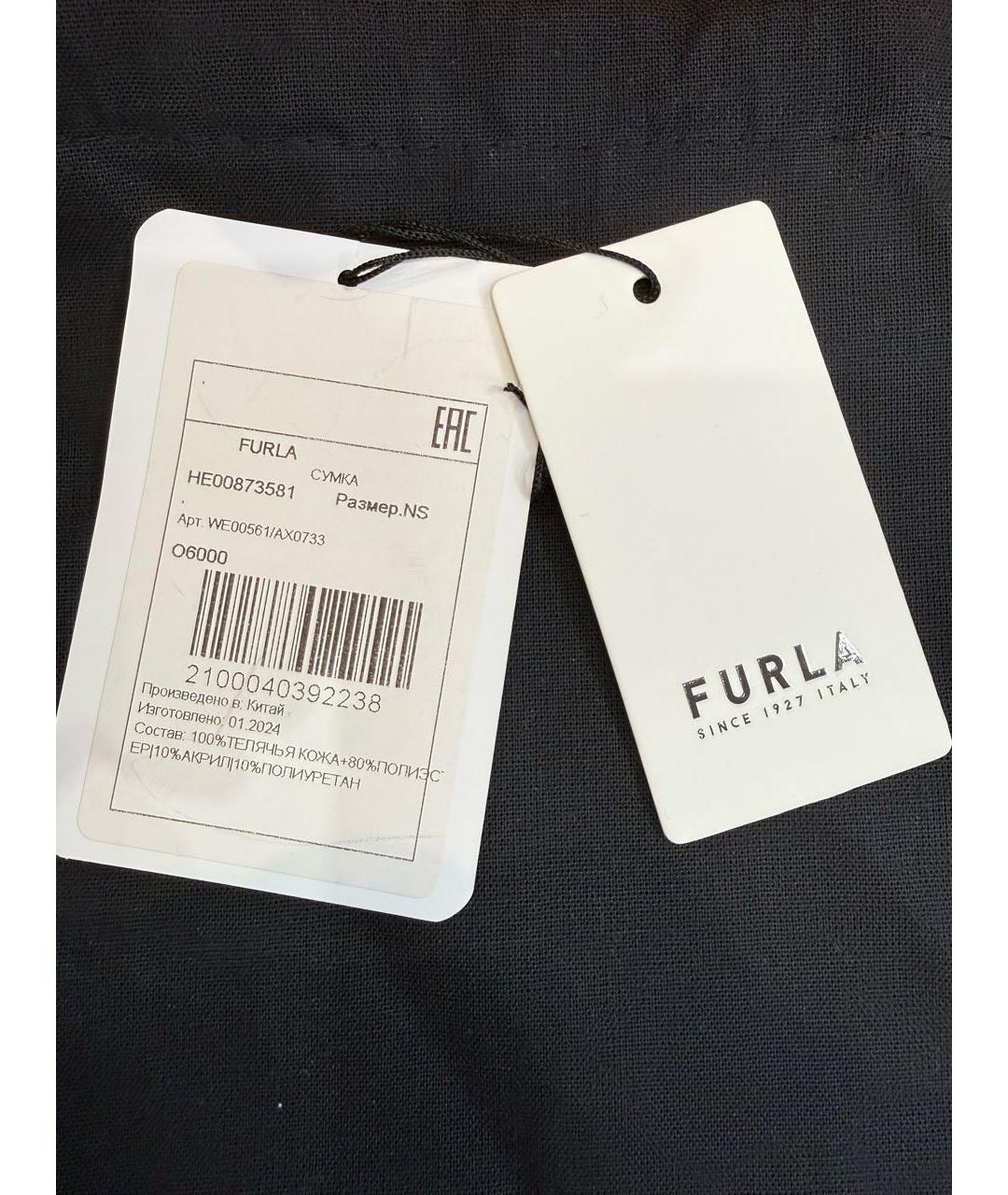 FURLA Черная кожаная сумка через плечо, фото 2