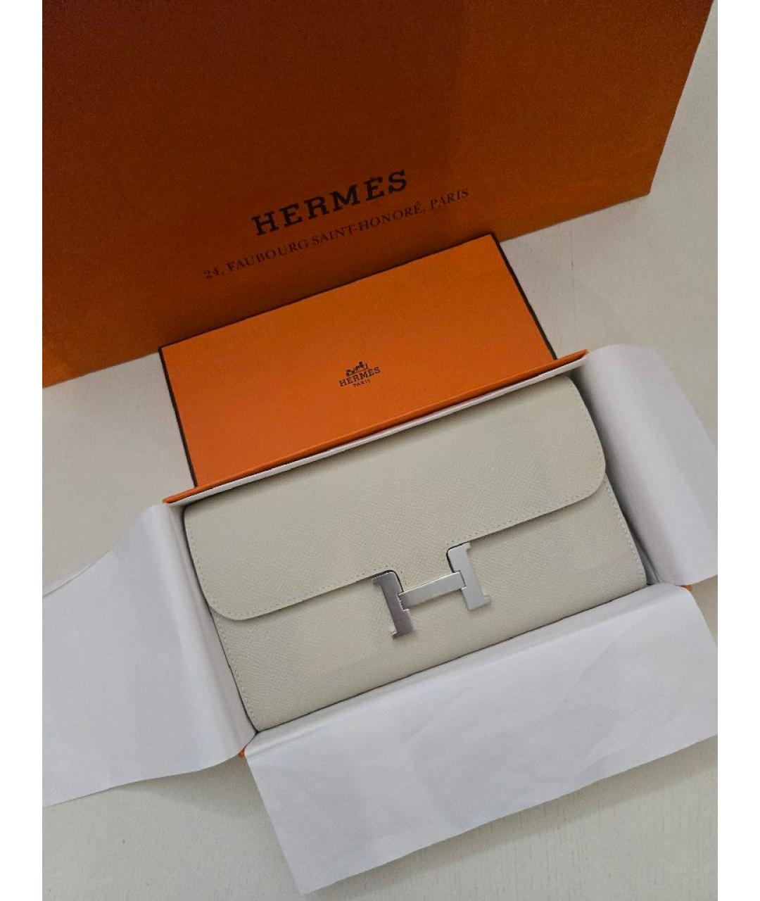 HERMES Бежевая кожаная сумка через плечо, фото 2