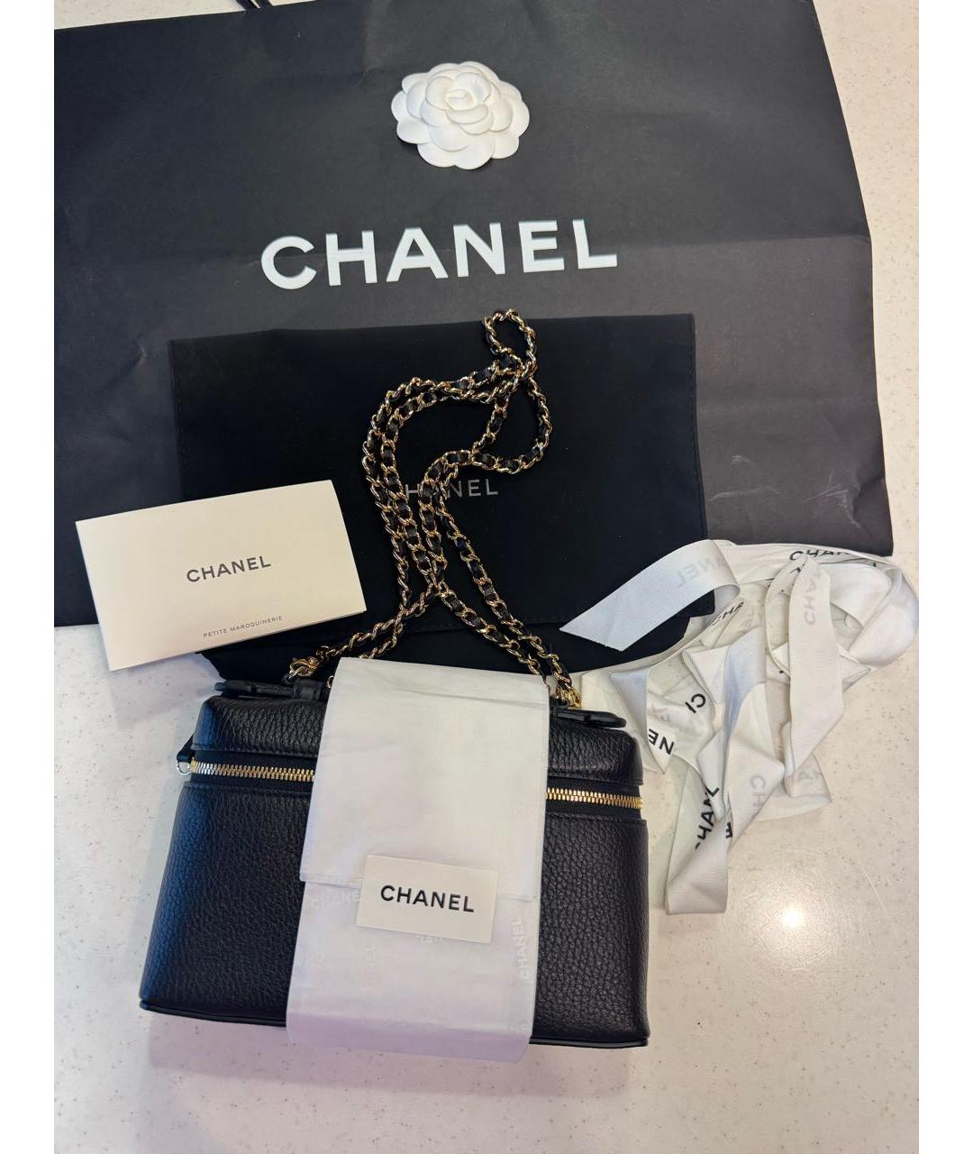 CHANEL Черная кожаная сумка через плечо, фото 8