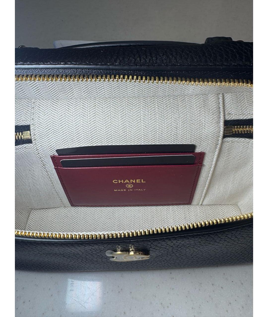 CHANEL Черная кожаная сумка через плечо, фото 4