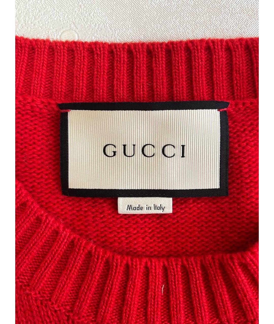 GUCCI Красный шерстяной джемпер / свитер, фото 3