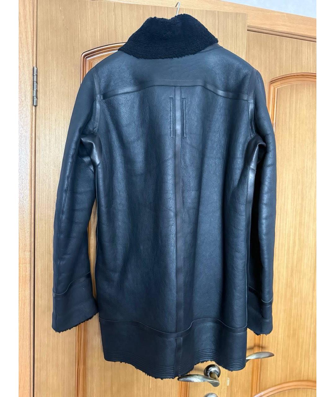 RICK OWENS Черная кожаная дубленка/шуба, фото 2