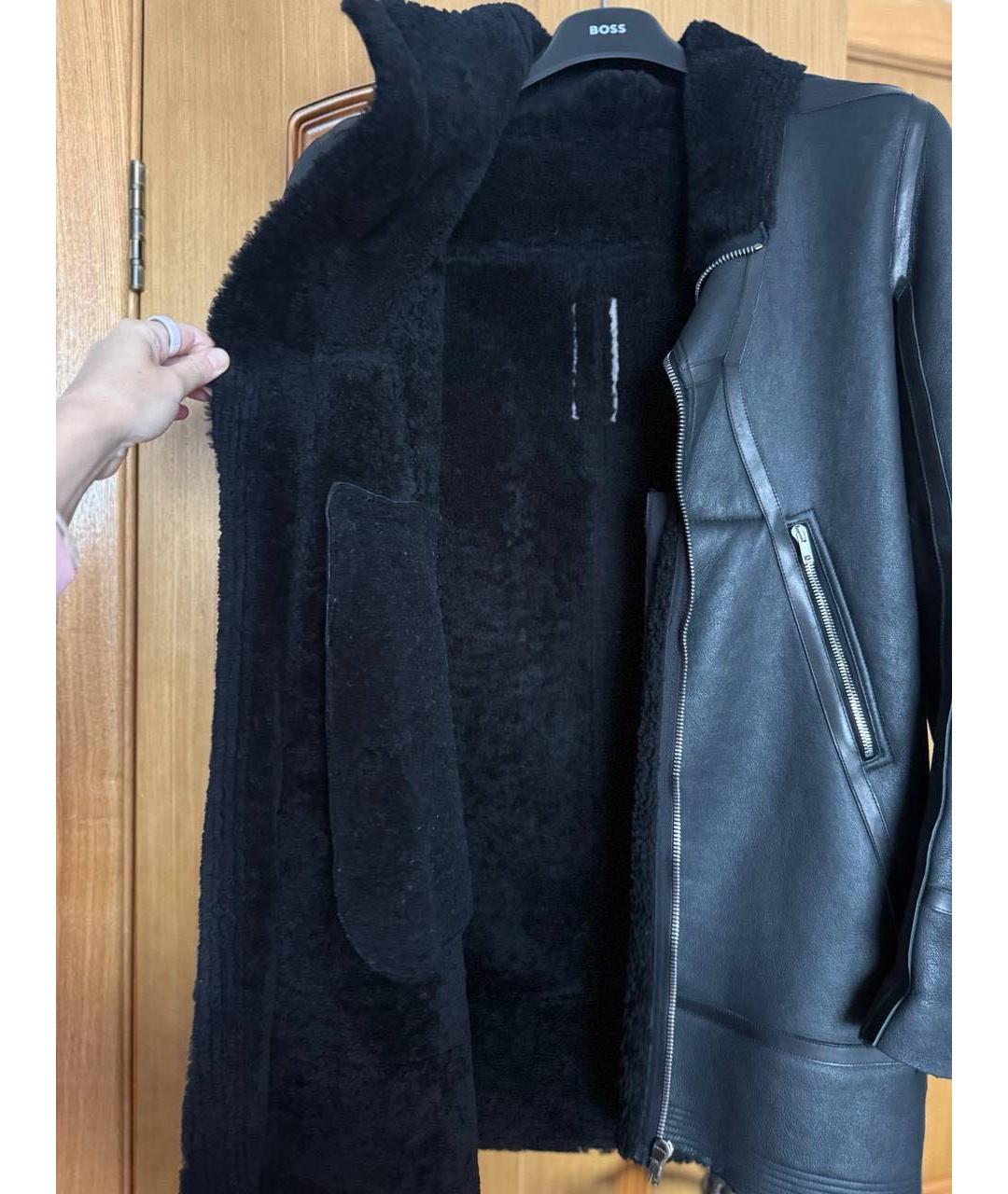 RICK OWENS Черная кожаная дубленка/шуба, фото 3