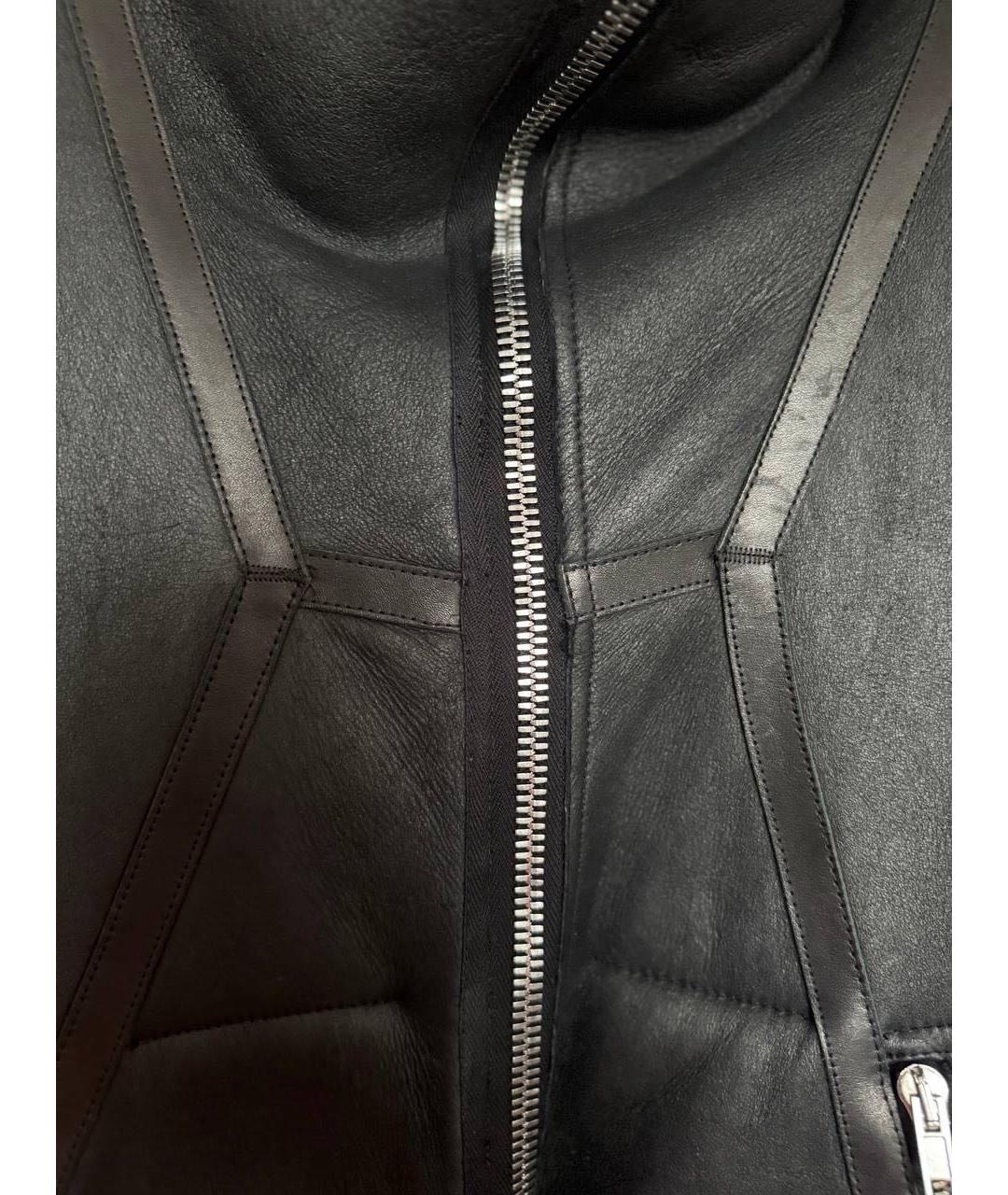 RICK OWENS Черная кожаная дубленка/шуба, фото 4