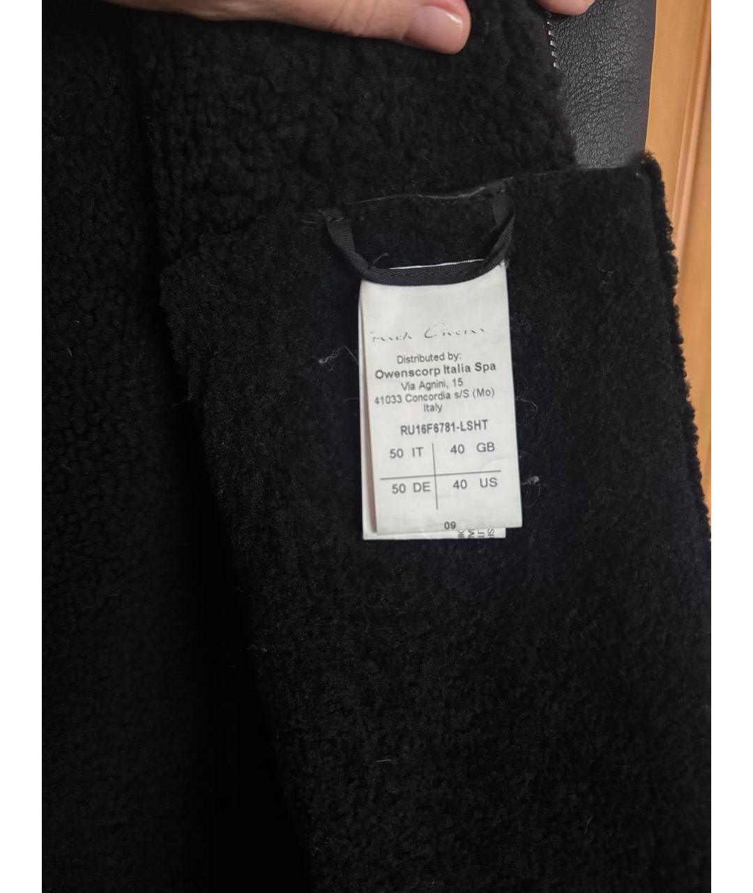 RICK OWENS Черная кожаная дубленка/шуба, фото 6