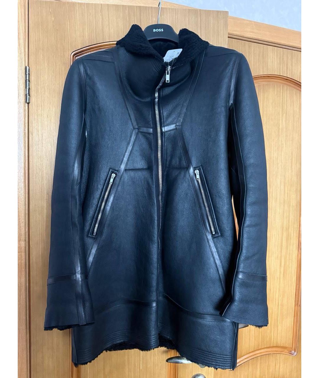 RICK OWENS Черная кожаная дубленка/шуба, фото 9