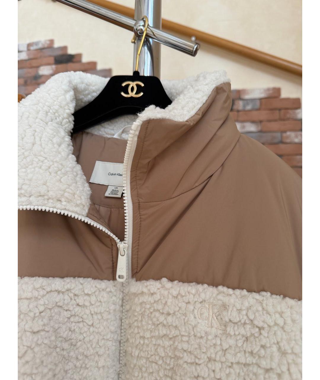 CALVIN KLEIN Бежевый пуховик, фото 3