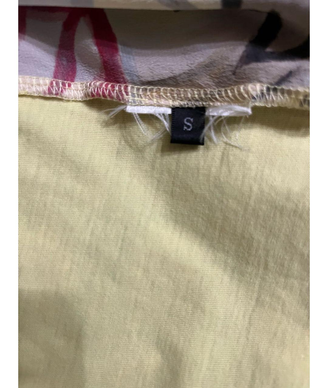 GUCCI Желтая шелковая футболка, фото 4