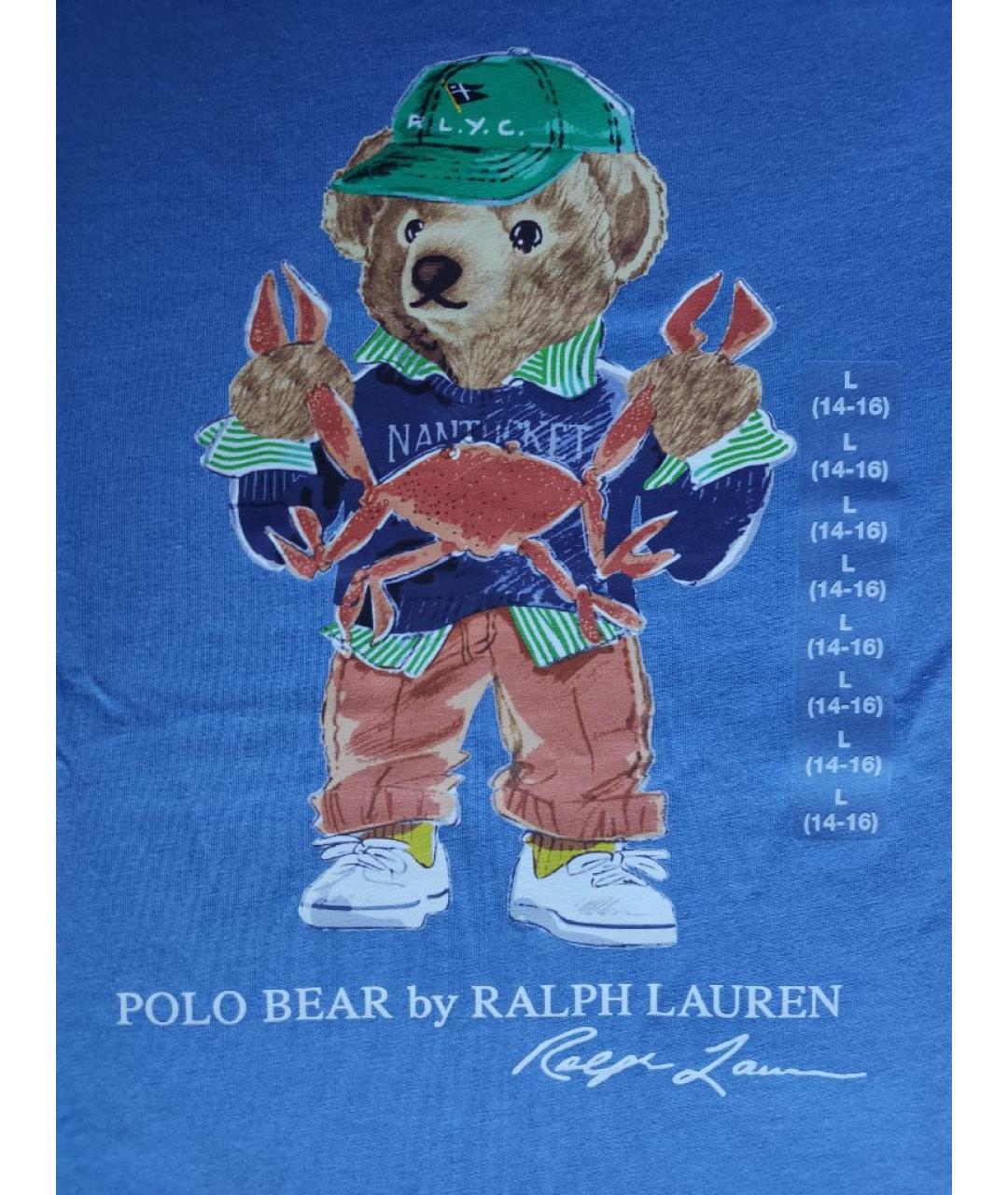 POLO RALPH LAUREN Синий хлопковый детская футболка / топ, фото 4