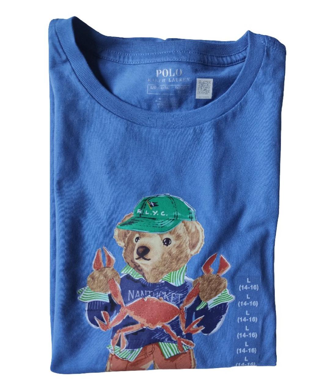 POLO RALPH LAUREN Синий хлопковый детская футболка / топ, фото 3