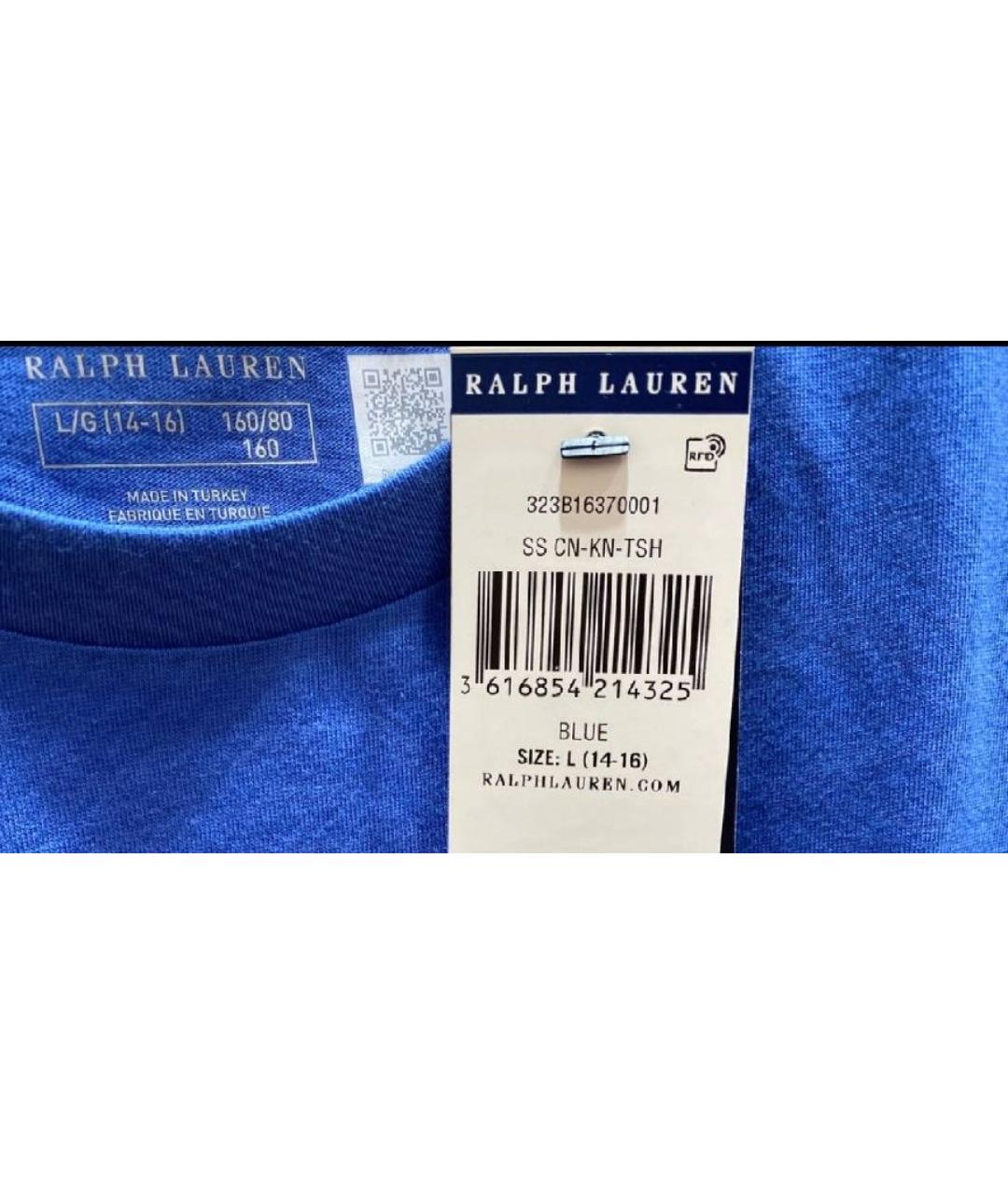 POLO RALPH LAUREN Синий хлопковый детская футболка / топ, фото 5