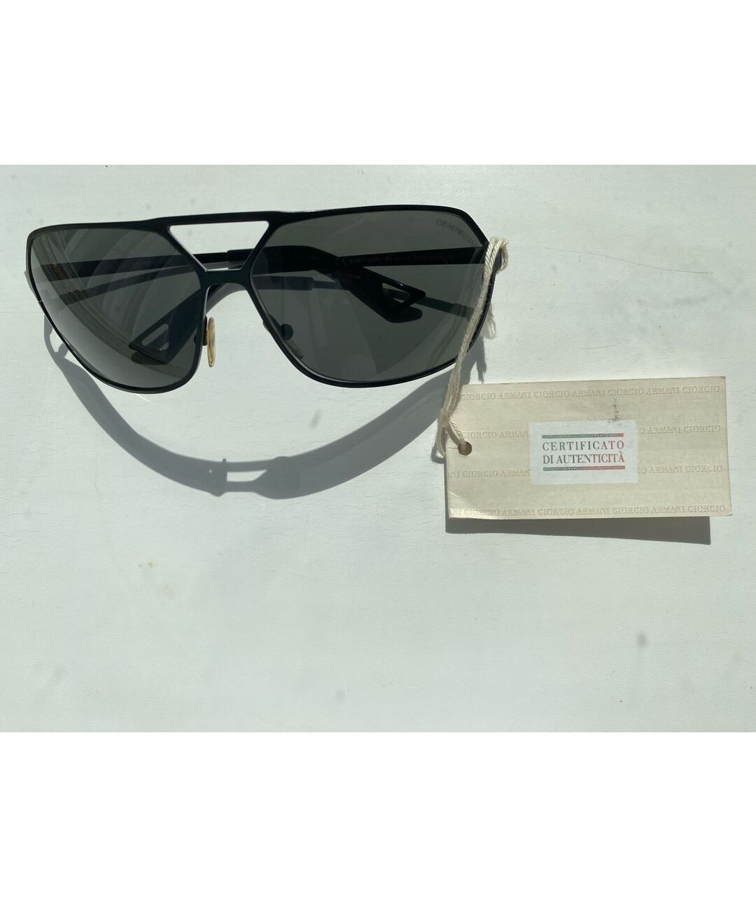 EMPORIO ARMANI Черные металлические солнцезащитные очки, фото 7