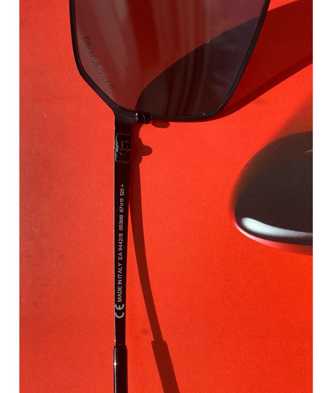 EMPORIO ARMANI Черные металлические солнцезащитные очки, фото 3
