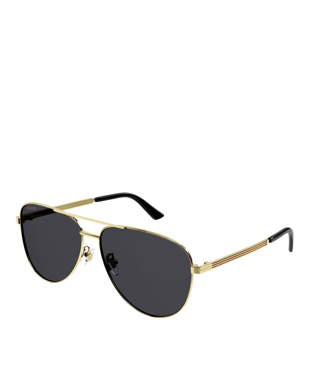 GUCCI Золотые металлические солнцезащитные очки, фото 9