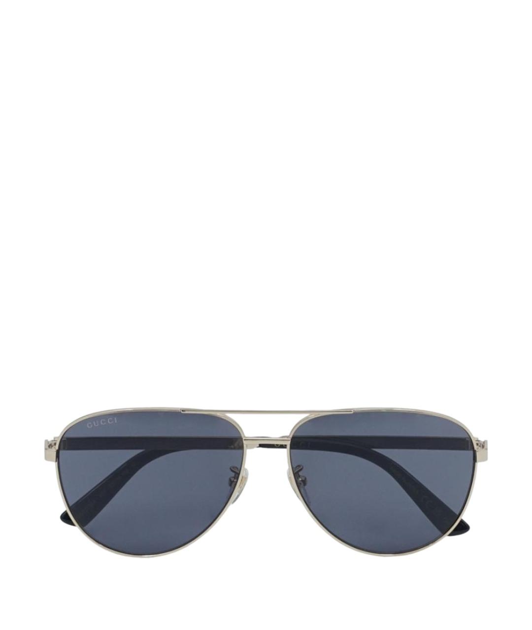 GUCCI Золотые металлические солнцезащитные очки, фото 1