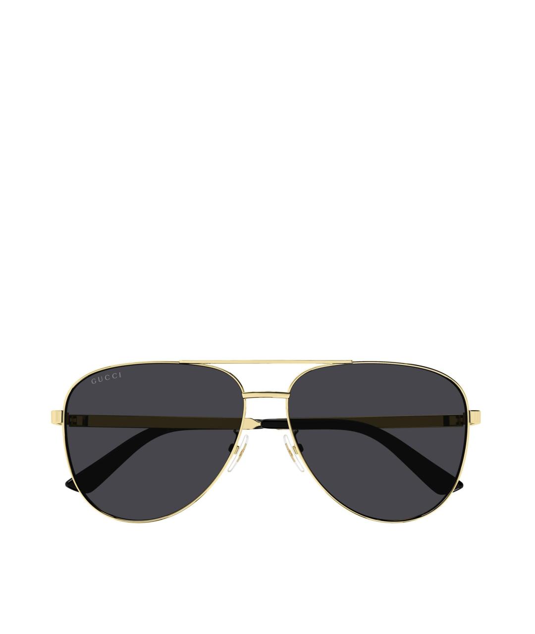 GUCCI Золотые металлические солнцезащитные очки, фото 8