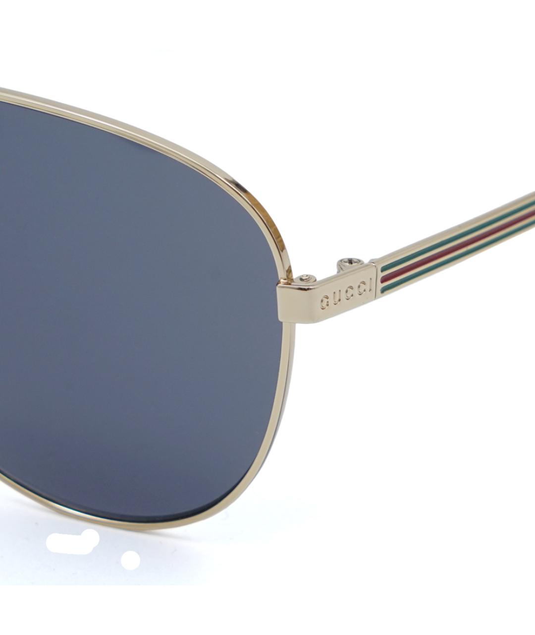 GUCCI Золотые металлические солнцезащитные очки, фото 2