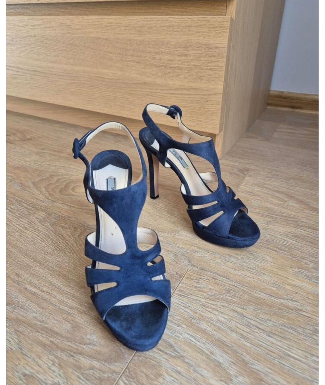 PRADA Синие замшевые босоножки, фото 2