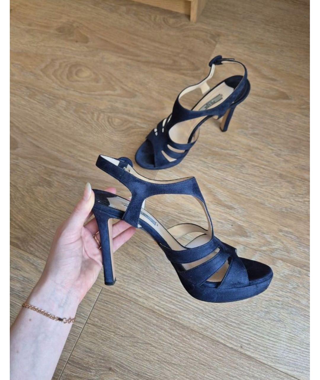 PRADA Синие замшевые босоножки, фото 8