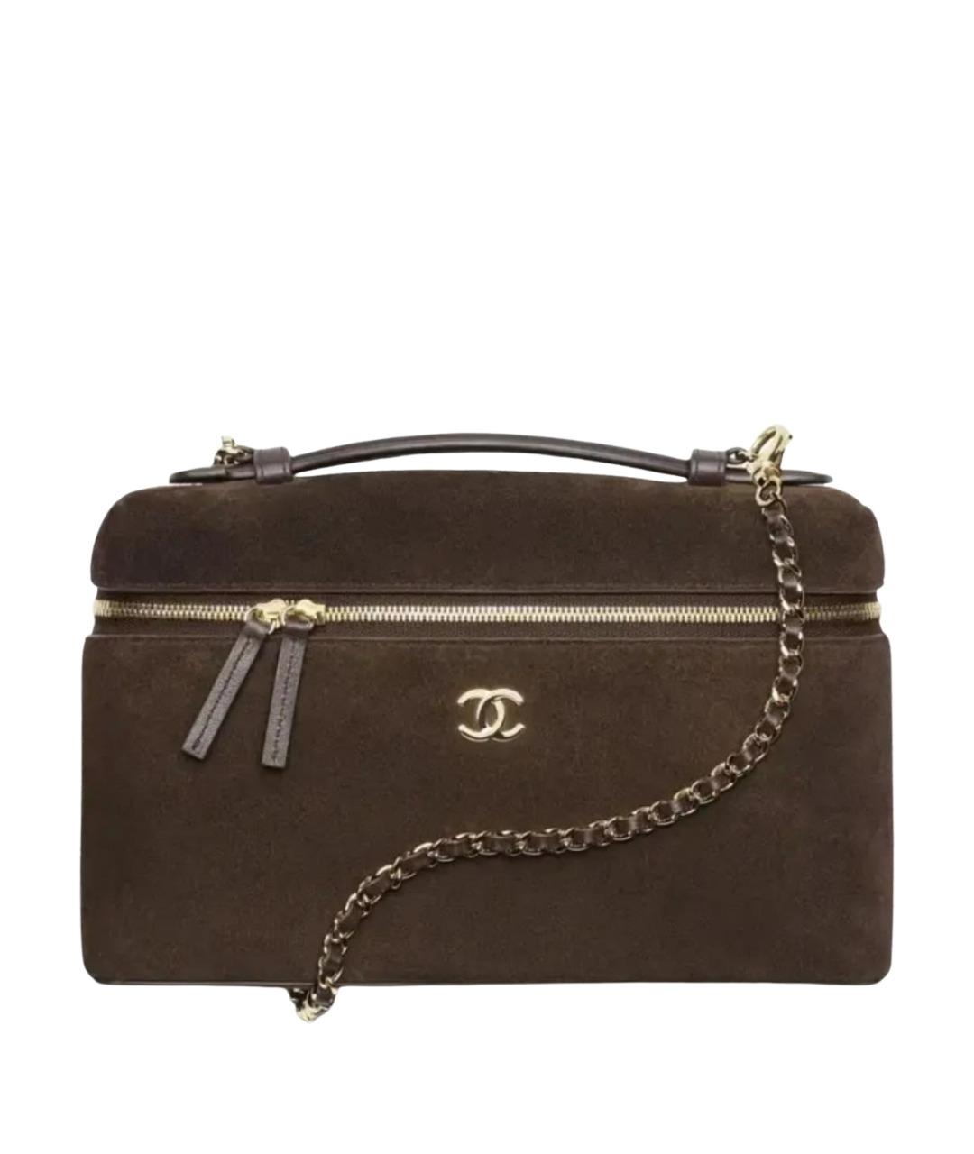 CHANEL Коричневая замшевая сумка через плечо, фото 1