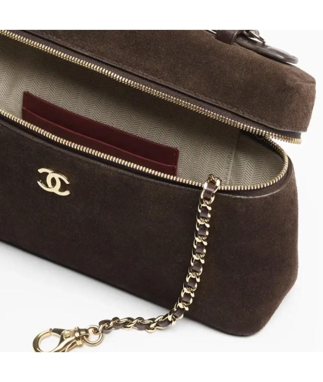 CHANEL Коричневая замшевая сумка через плечо, фото 4