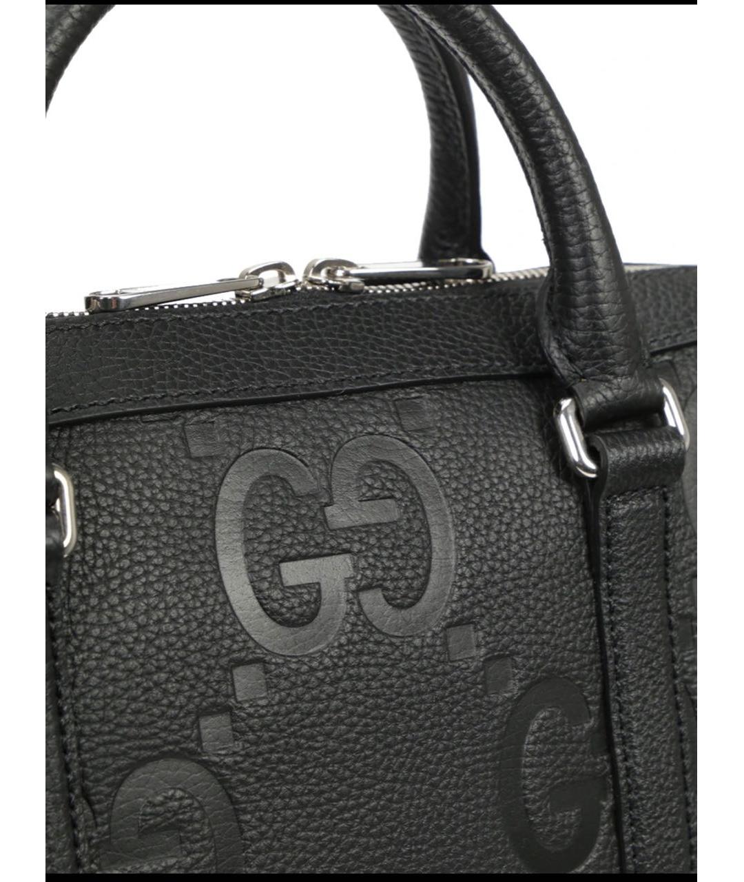 GUCCI Черный кожаный портфель, фото 6